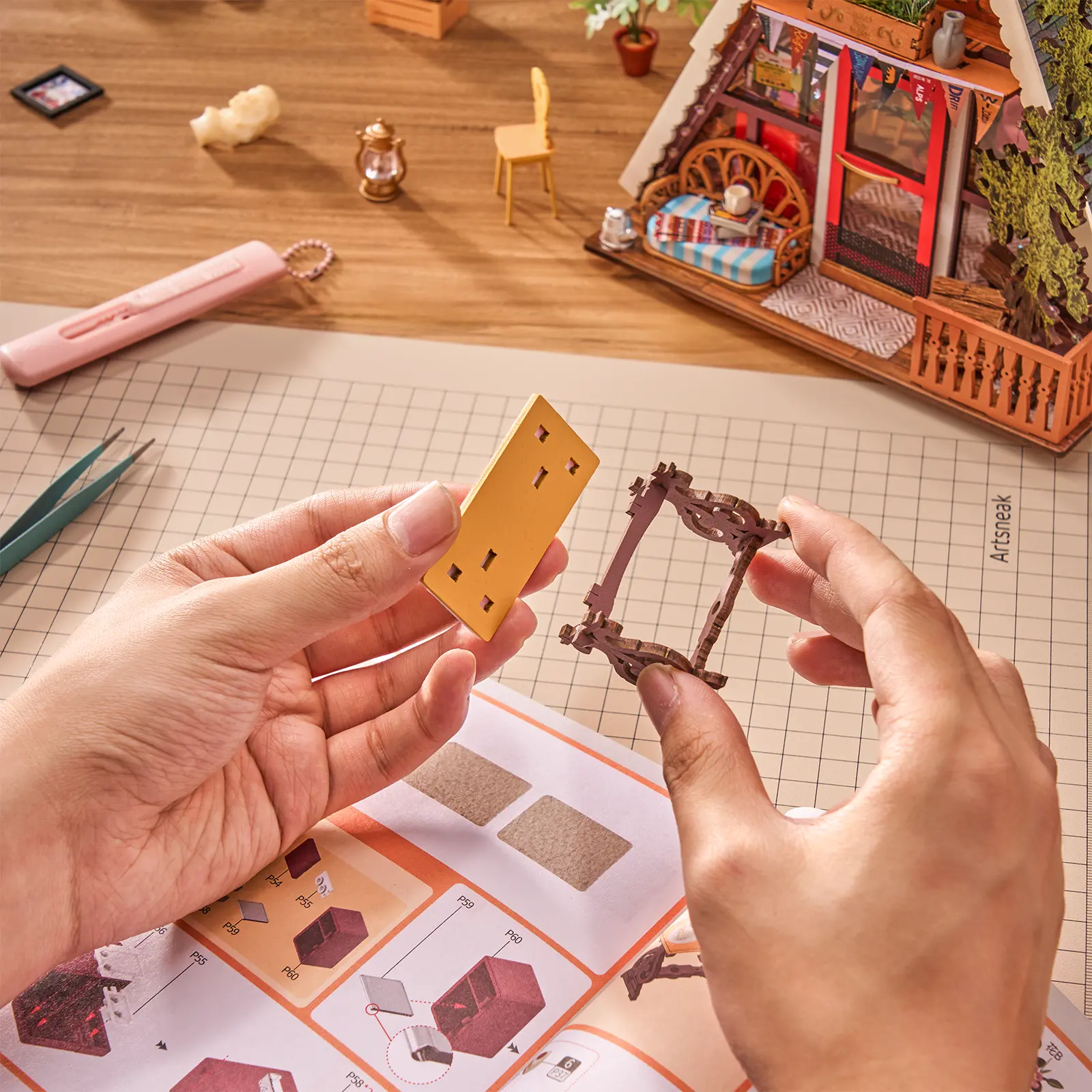 Robotime A-Frame Cabin DG181 - Image 8