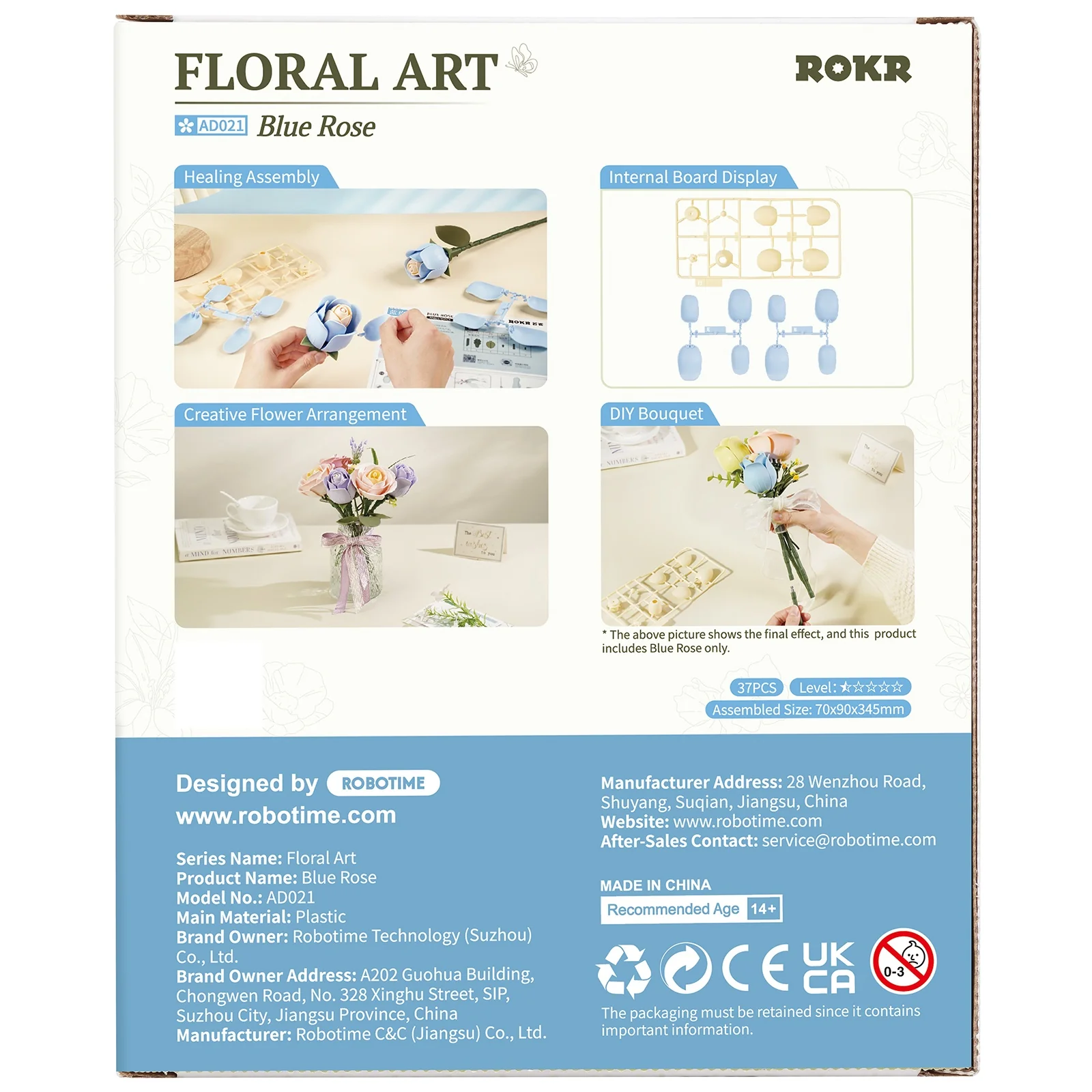 Robotime Blue Rose AD021 - Image 3