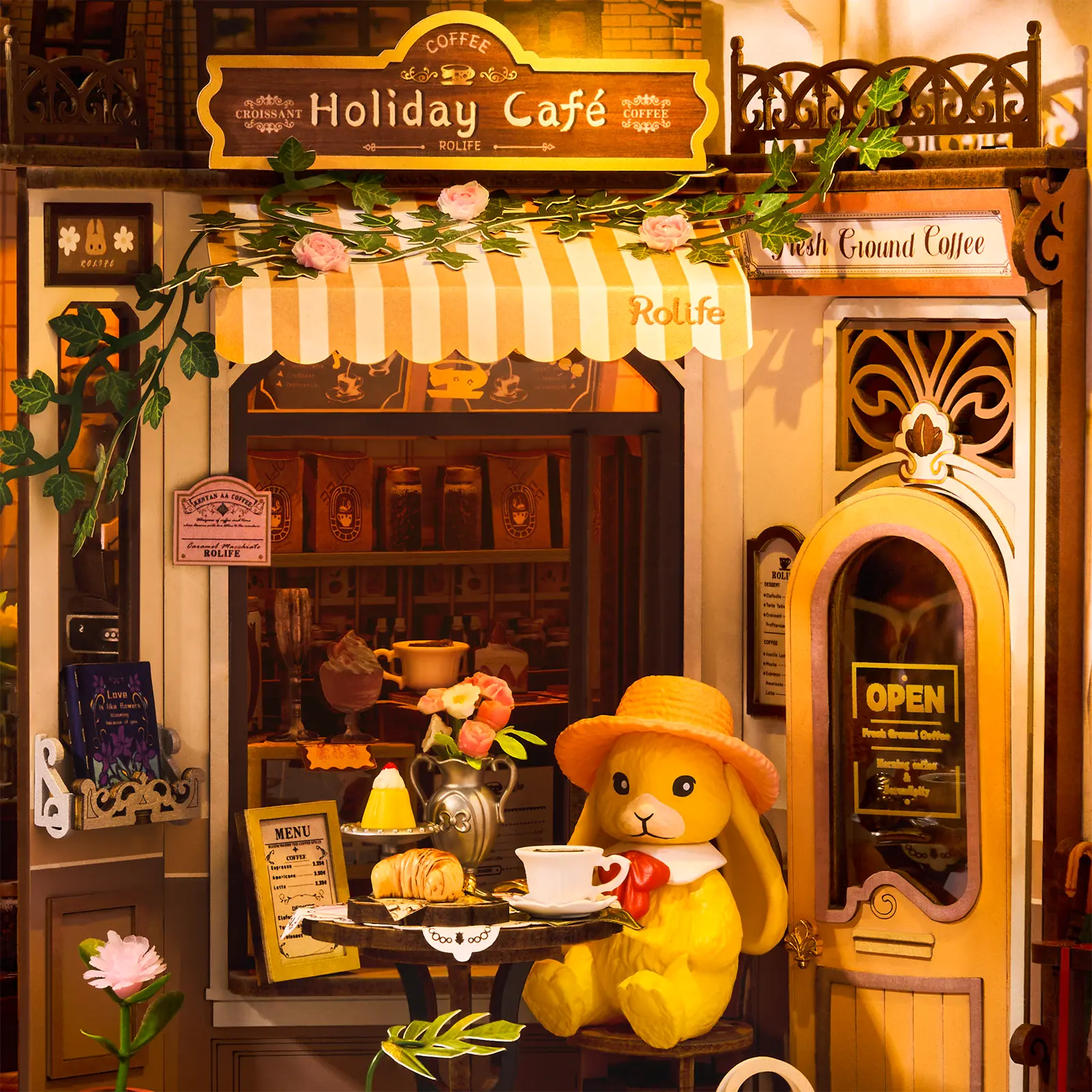 Robotime Book Nook Holiday Café TGB15 - Image 8