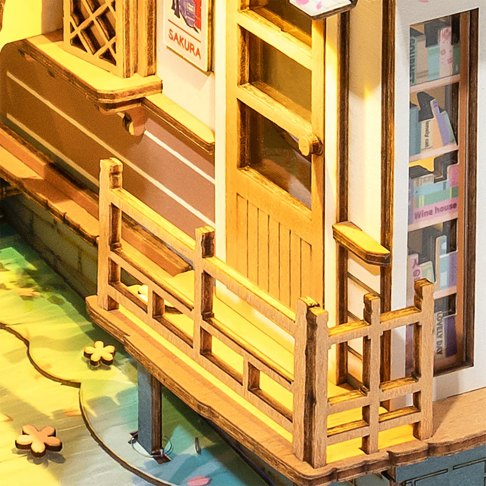 Robotime Book Nook Sakura Densya TGB01 - Image 7