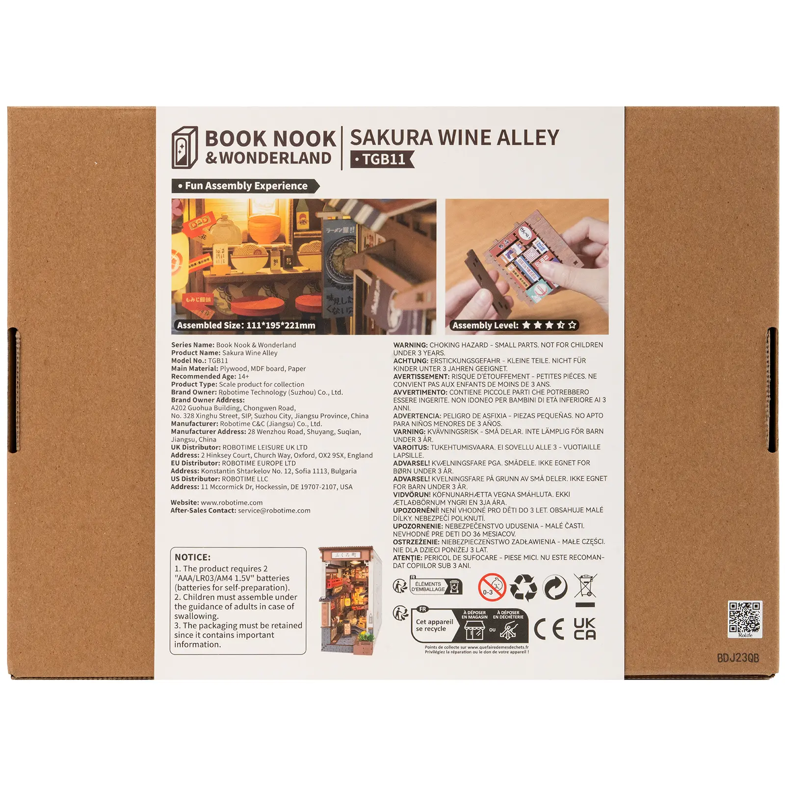 Robotime Book Nook Sakura Wine Alley TGB11 - Image 3