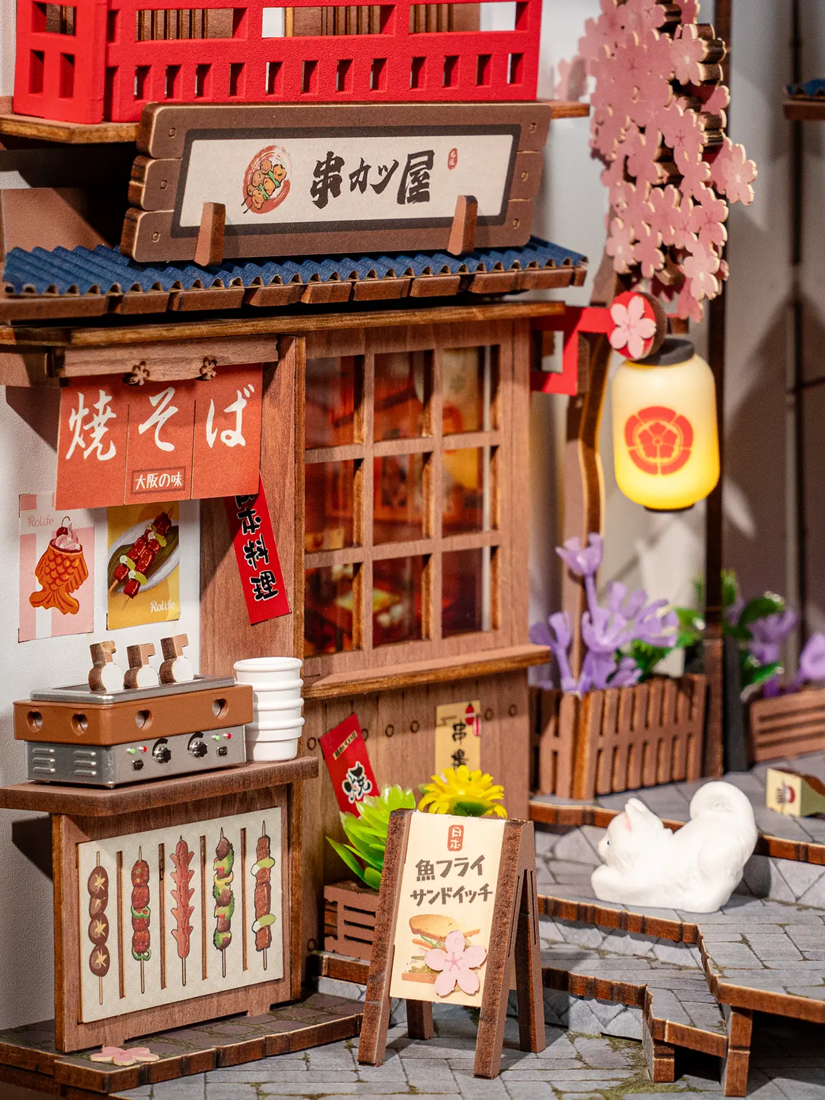 Robotime Book Nook Sakura Wine Alley TGB11 - Image 4