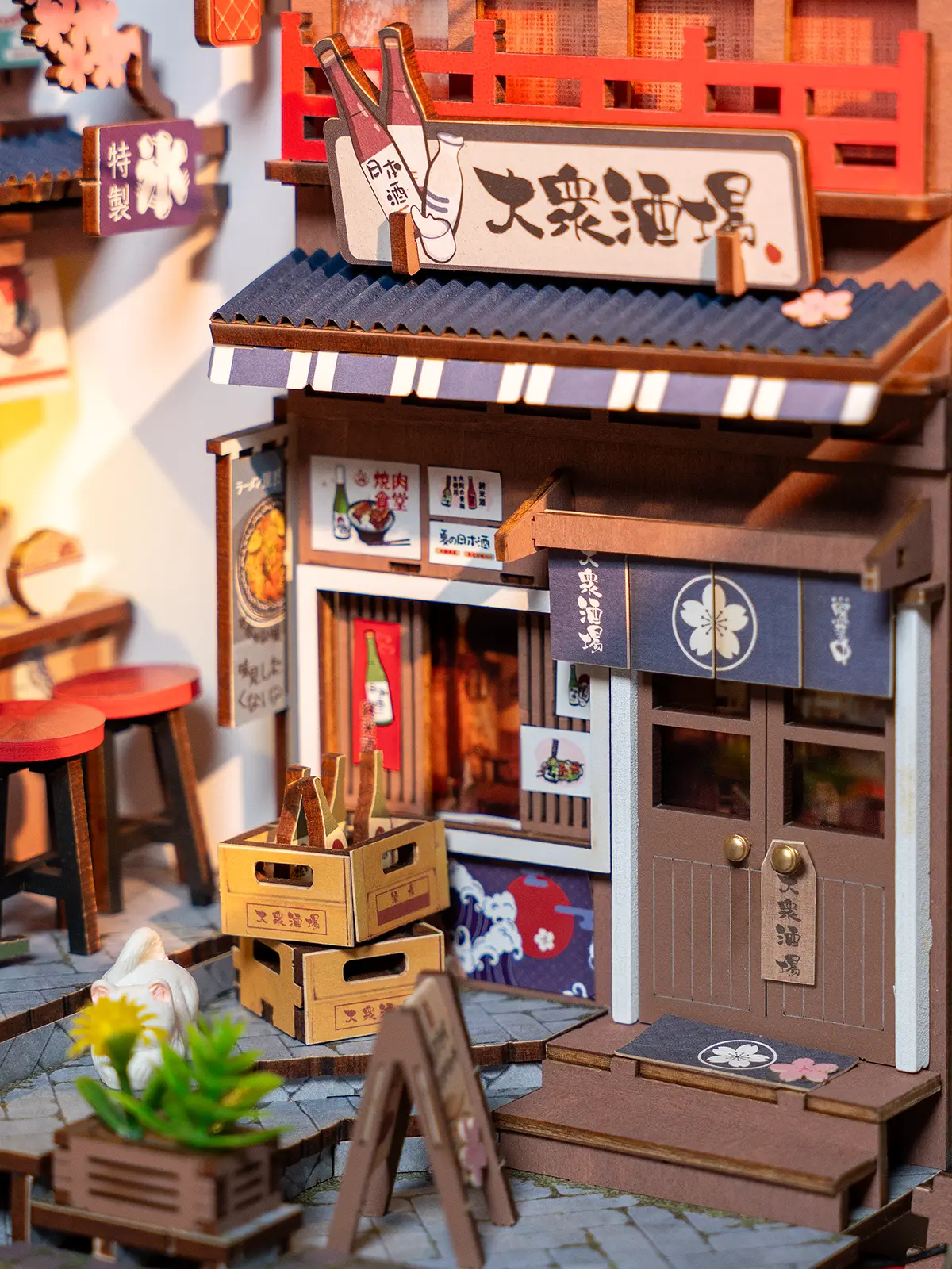 Robotime Book Nook Sakura Wine Alley TGB11 - Image 6