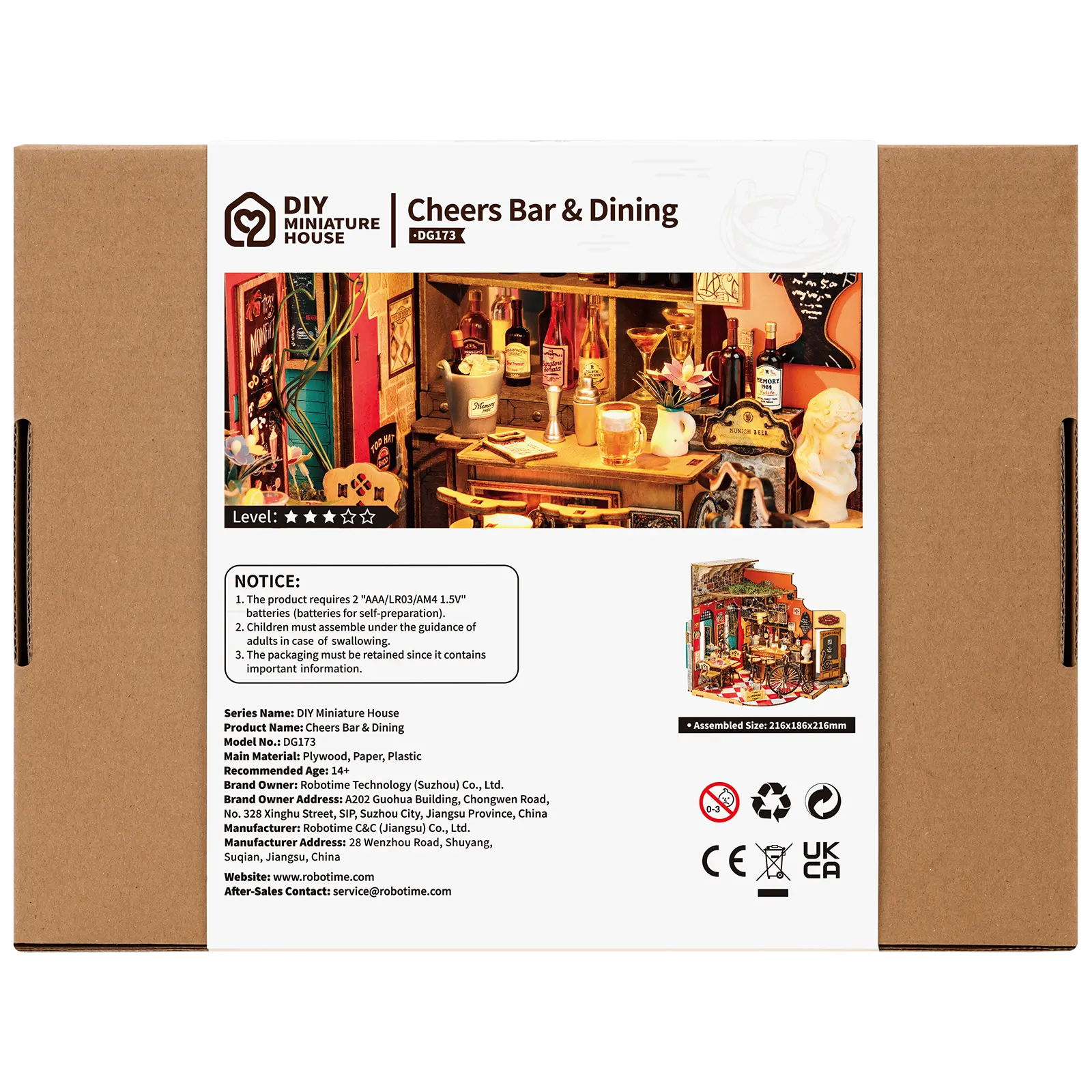 Robotime Cheers Bar & Dining DG173 - Image 3