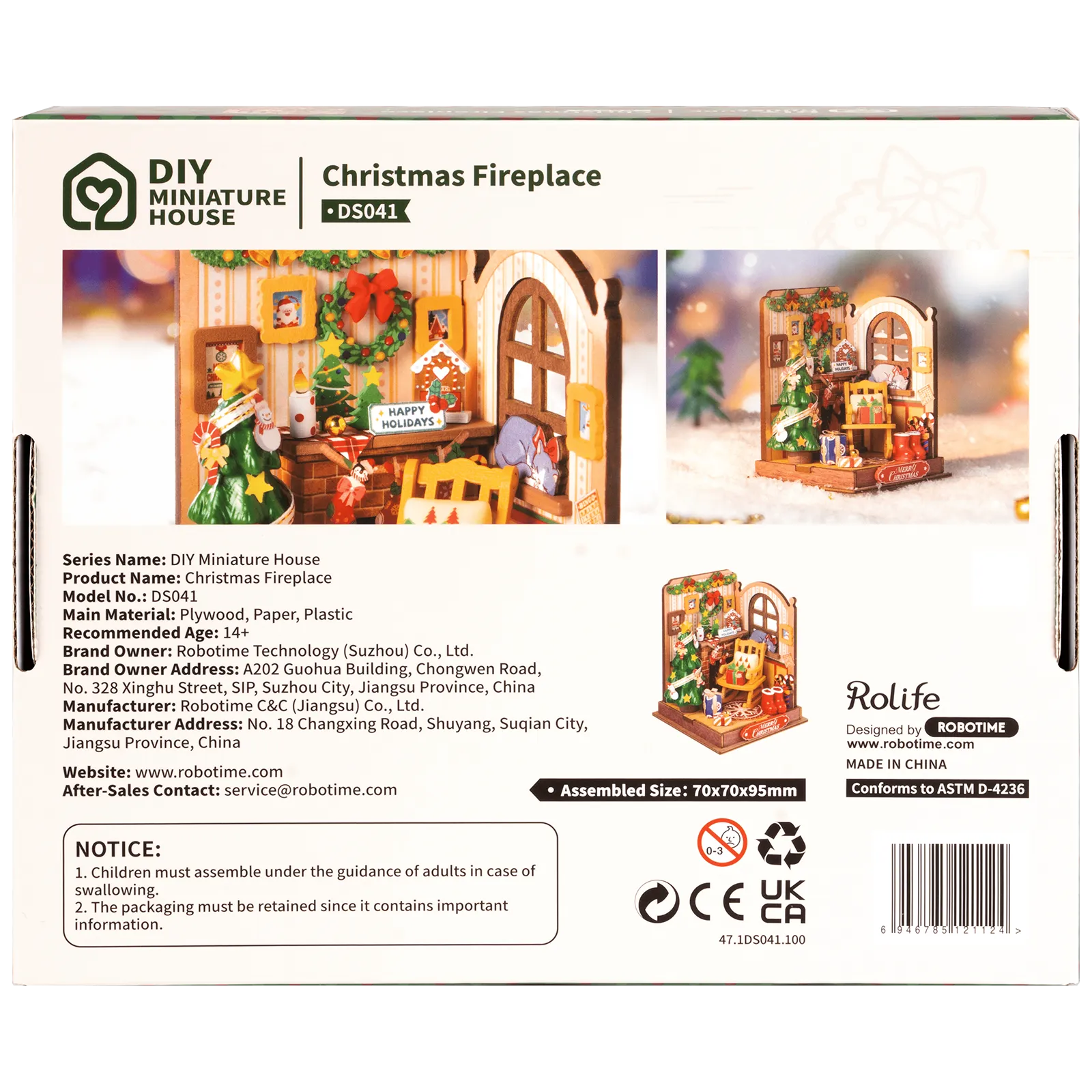 Robotime Christmas Fireplace DS041 - Image 3
