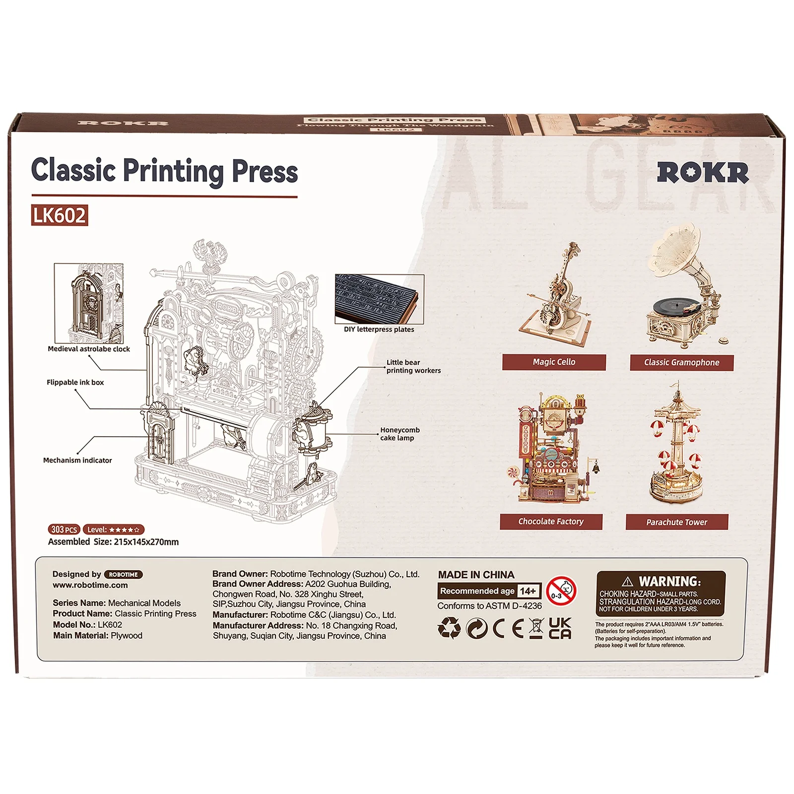 Robotime Classic Printing Press LK602 - Image 3