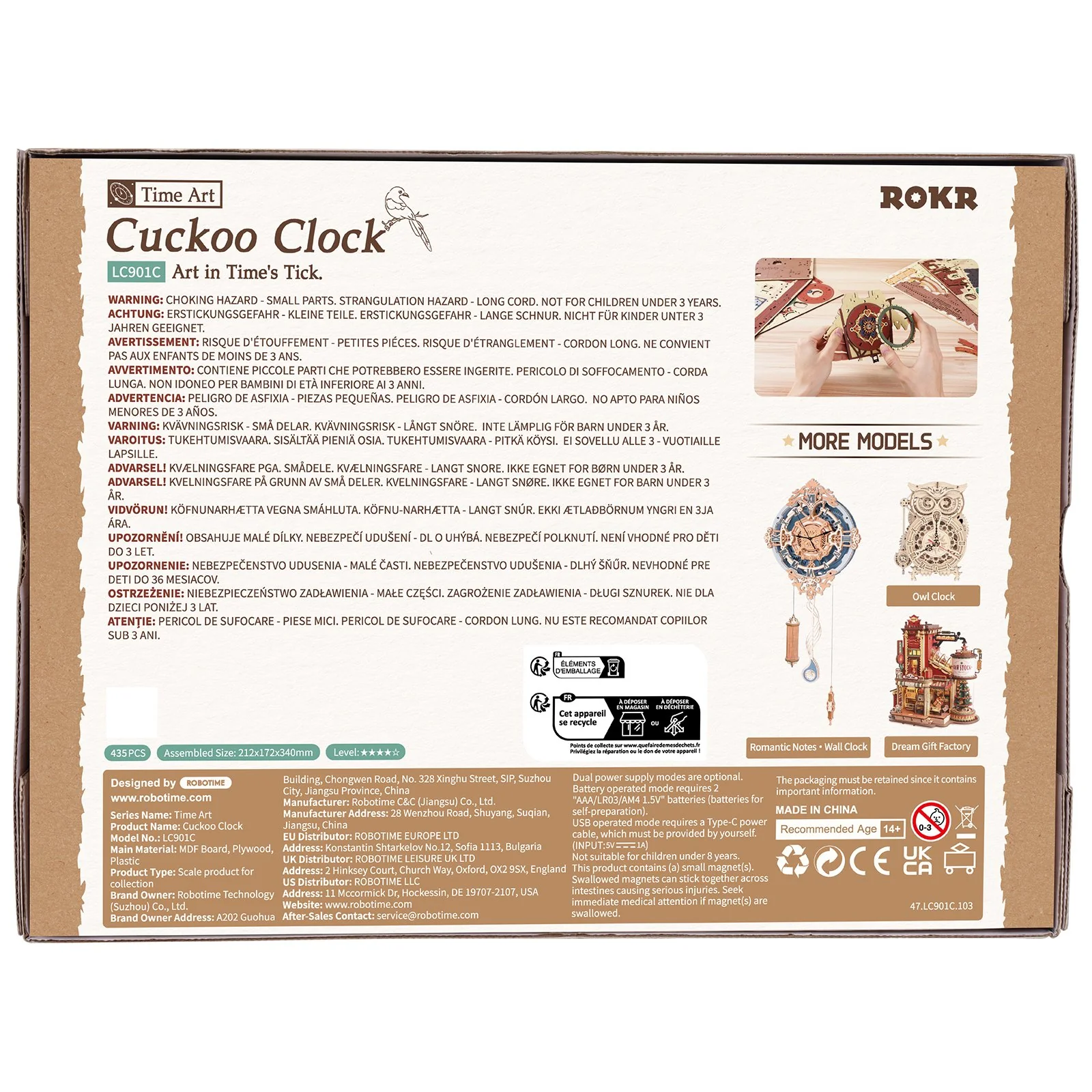 Robotime Cuckoo Clock (Naturel Hout) LC901 - Image 3