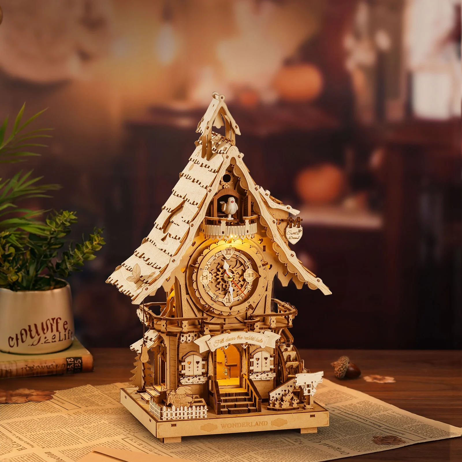 Robotime Cuckoo Clock (Naturel Hout) LC901 - Image 8