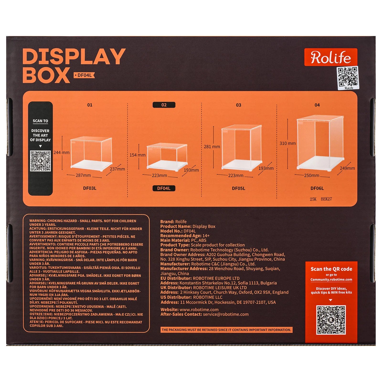 Robotime Dust Cover / Display Case Landscape S (binnenmaten L:205mm*B:177mm*H:137mm) DF04L - Image 3