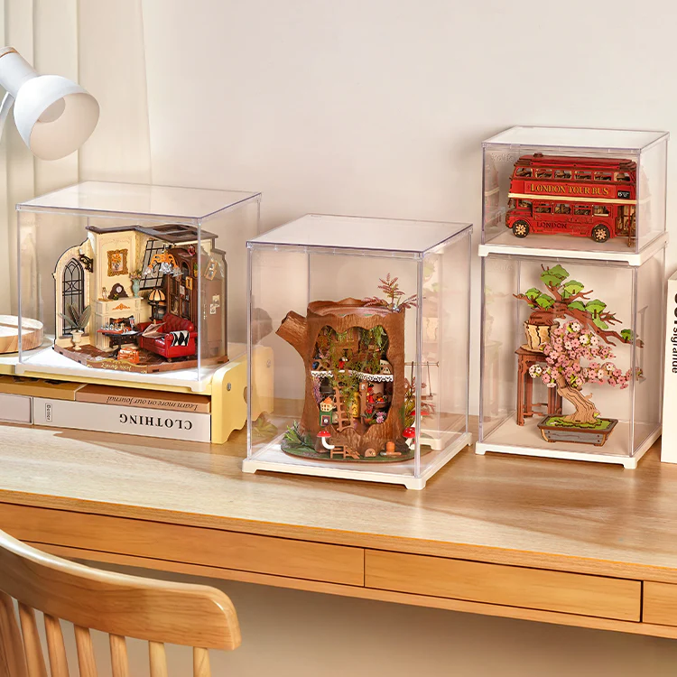 Robotime Dust Cover / Display Case Portrait L (binnenmaten L:230mm*B:230mm*H:292mm) DF06L - Image 6