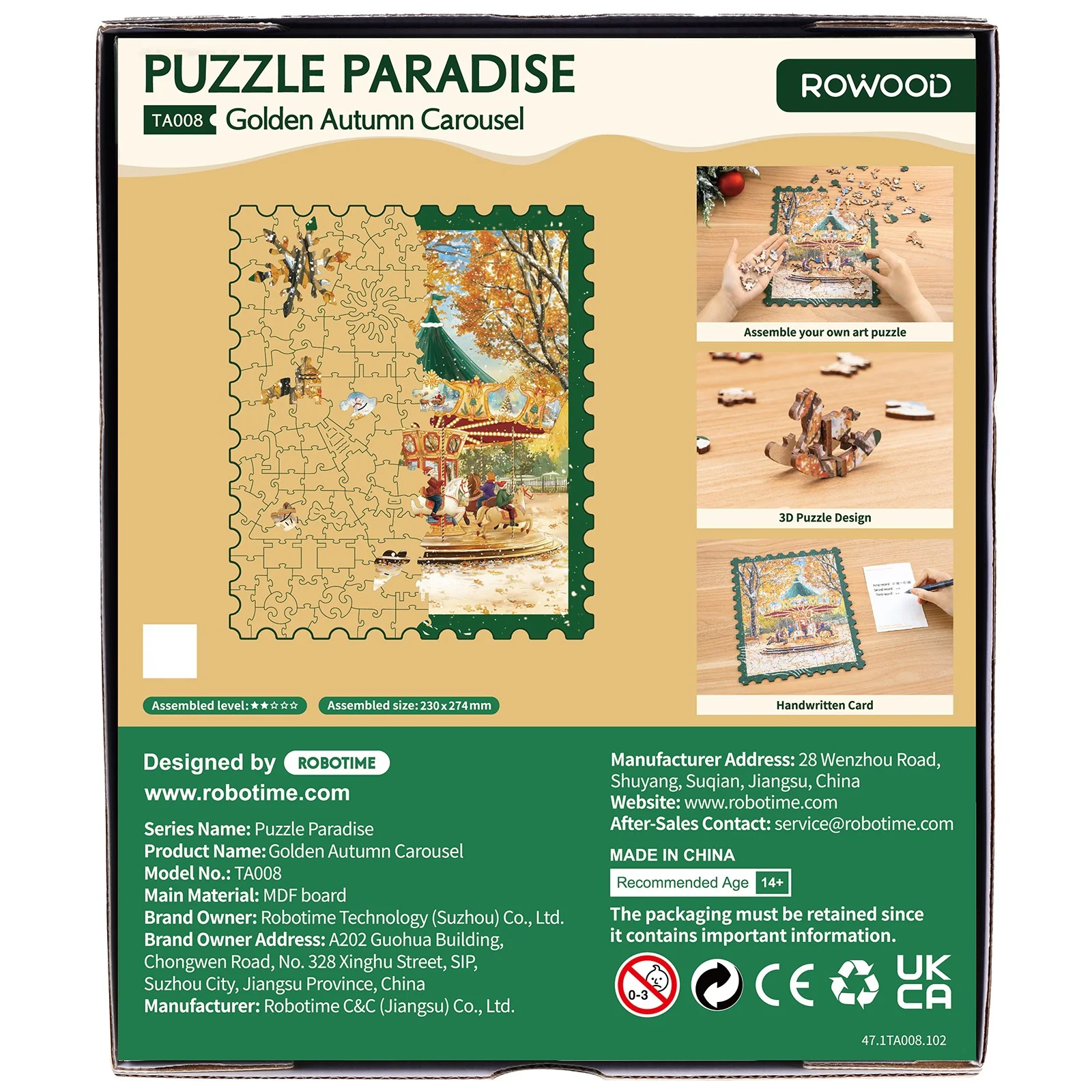 Robotime Golden Autumn Carousel TA008 - Image 3