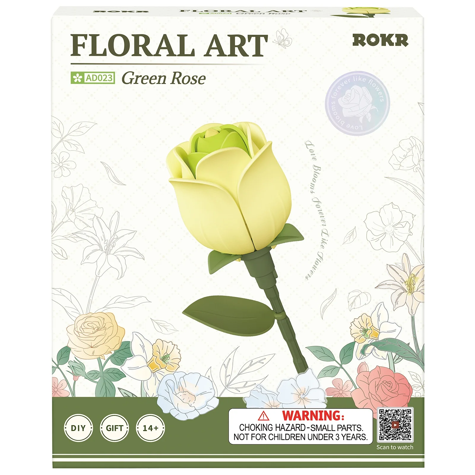 Robotime Green Rose AD023 - Image 2