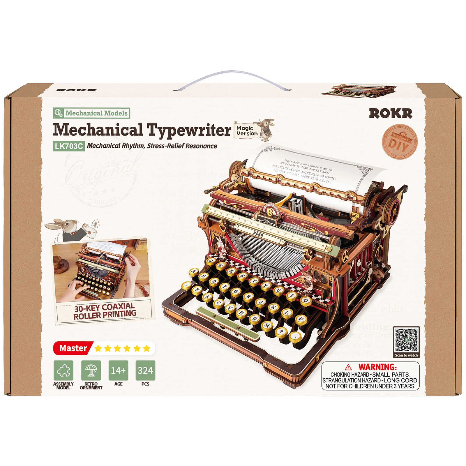 Robotime Mechanical Typewriter (Magic Version) LK703C - Image 2