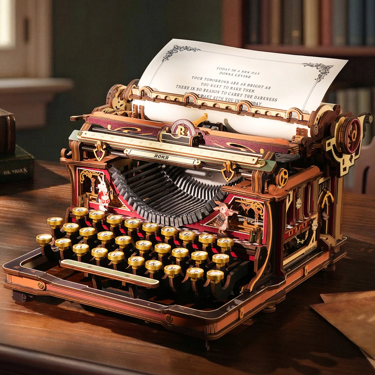 Robotime Mechanical Typewriter (Magic Version) LK703C - Image 4