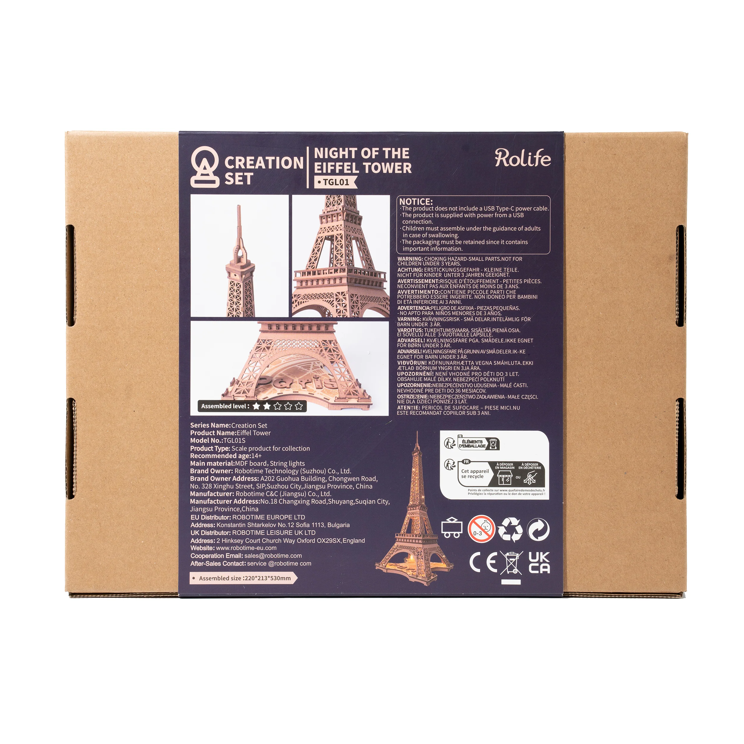 Robotime Night of the Eiffel Tower TGL01 - Image 3