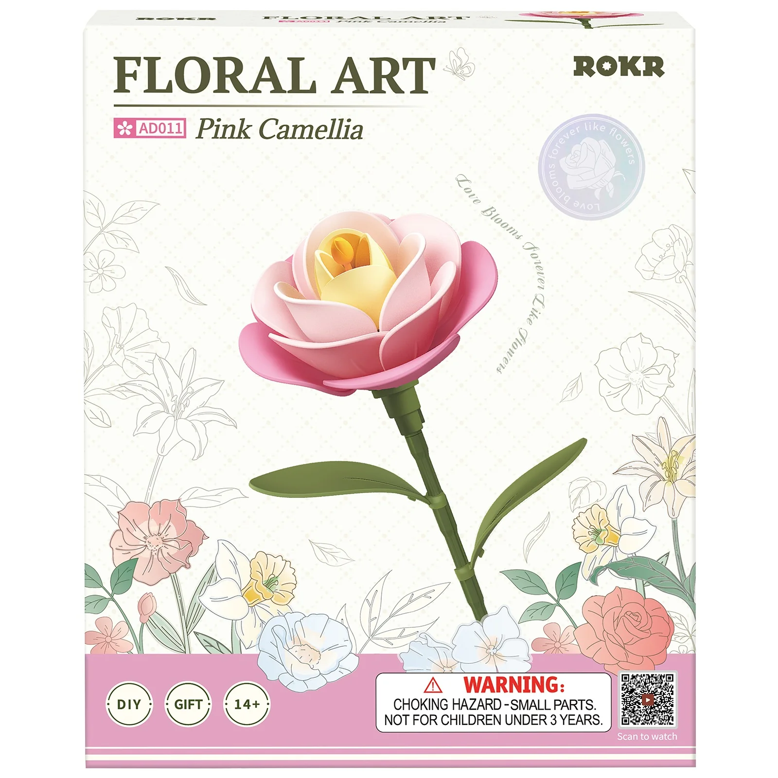 Robotime Pink Camellia AD011 - Image 2