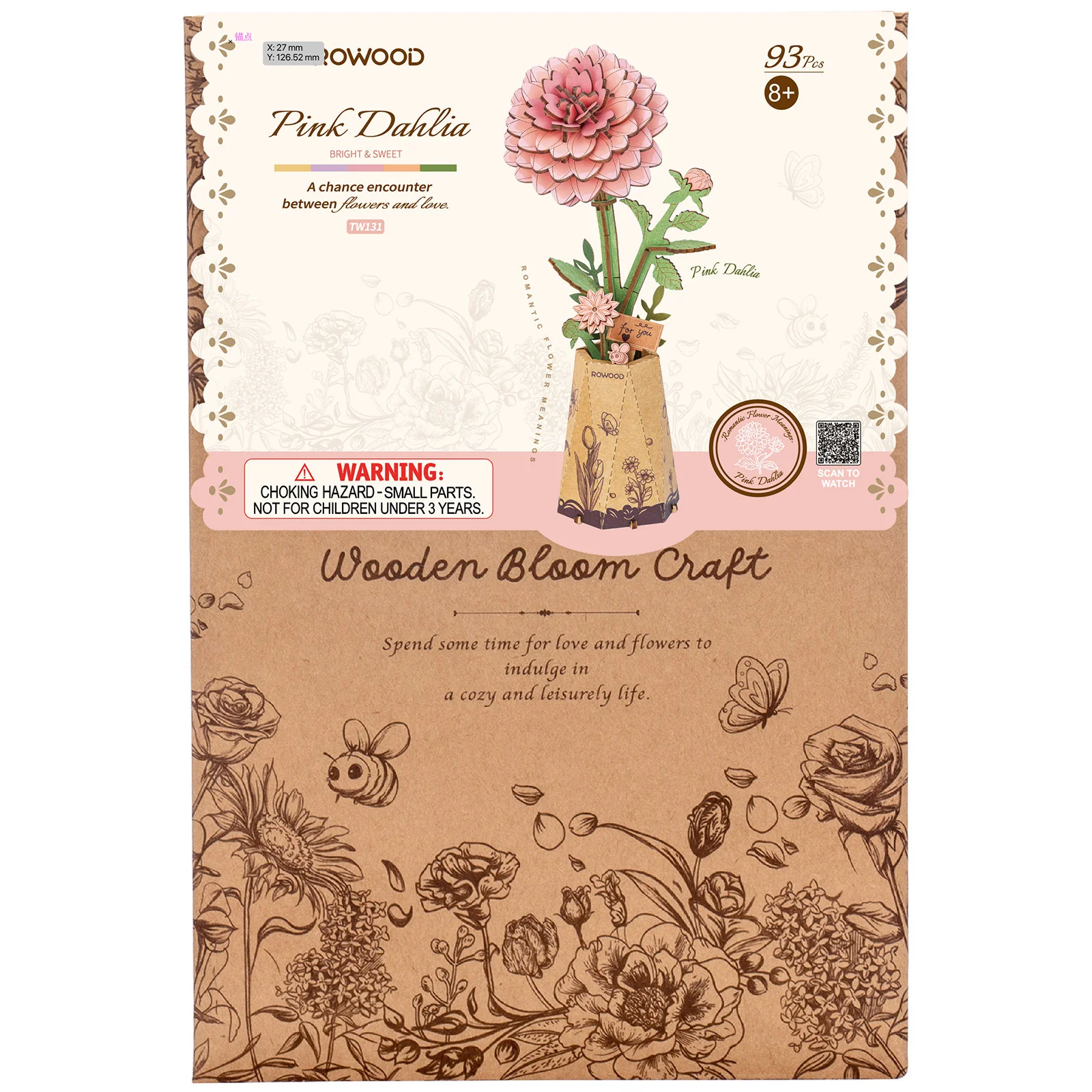 Robotime Pink Dahlia / Roze Dahlia TW131 - Image 2