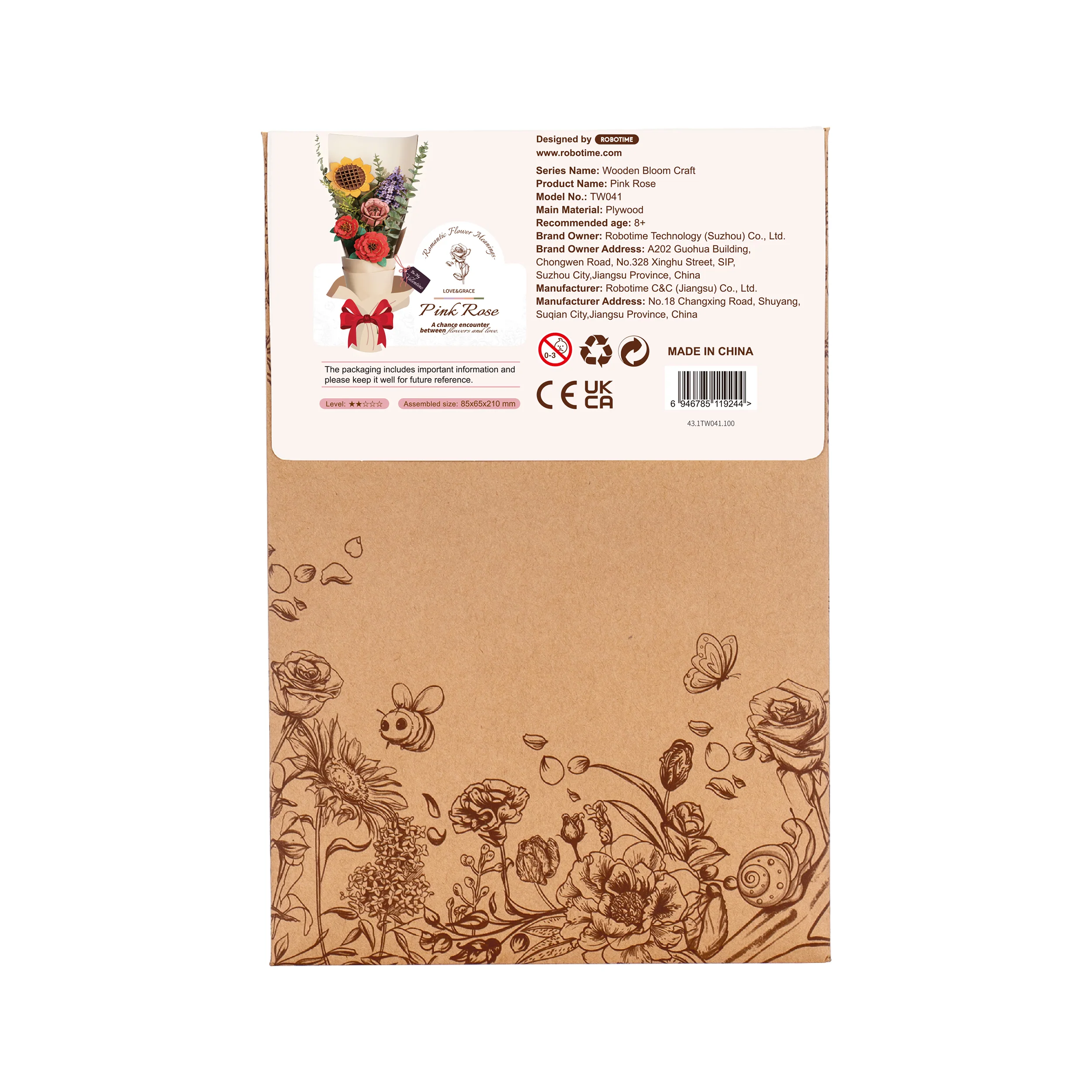 Robotime Pink Rose / Roze Roos TW041 - Image 3