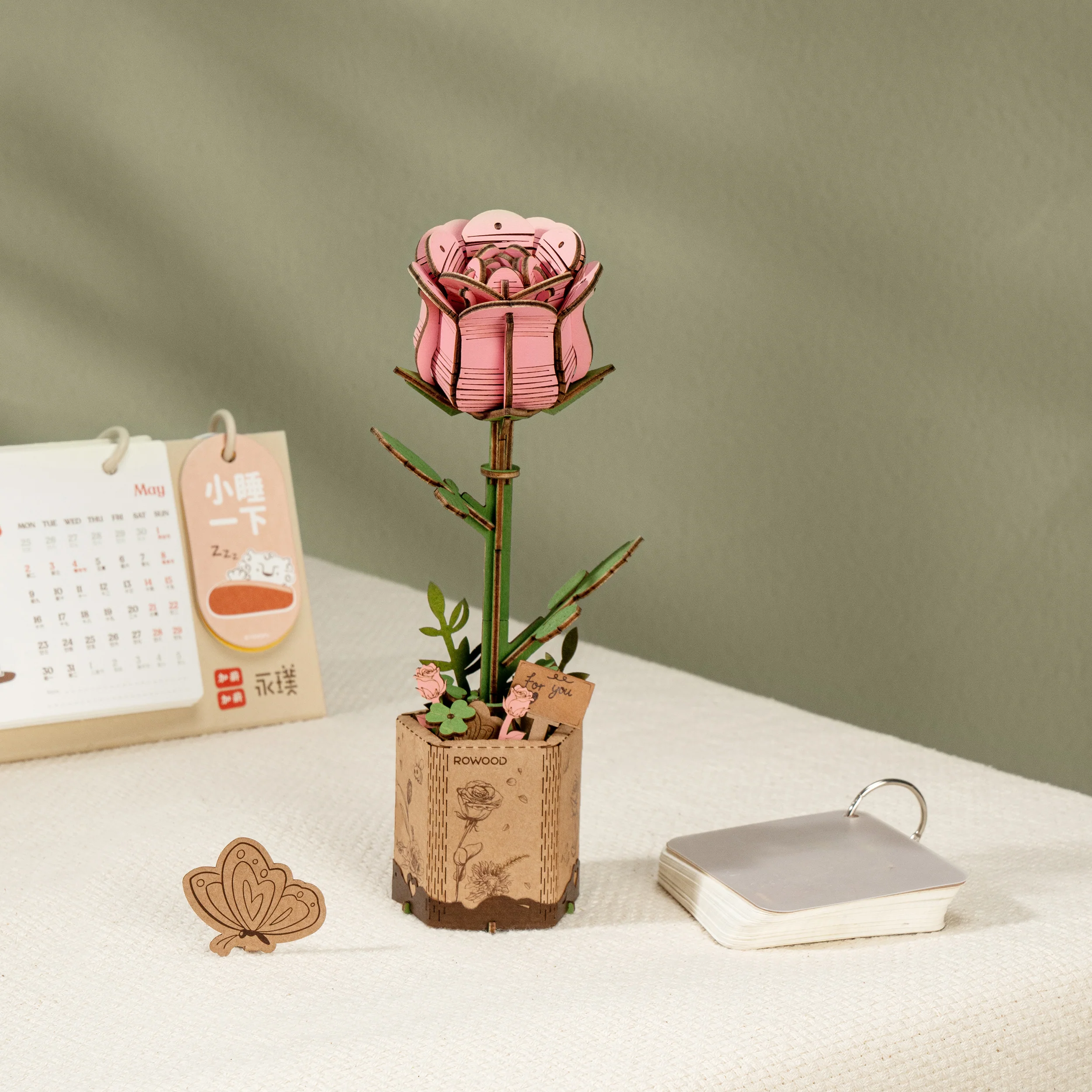 Robotime Pink Rose / Roze Roos TW041 - Image 4