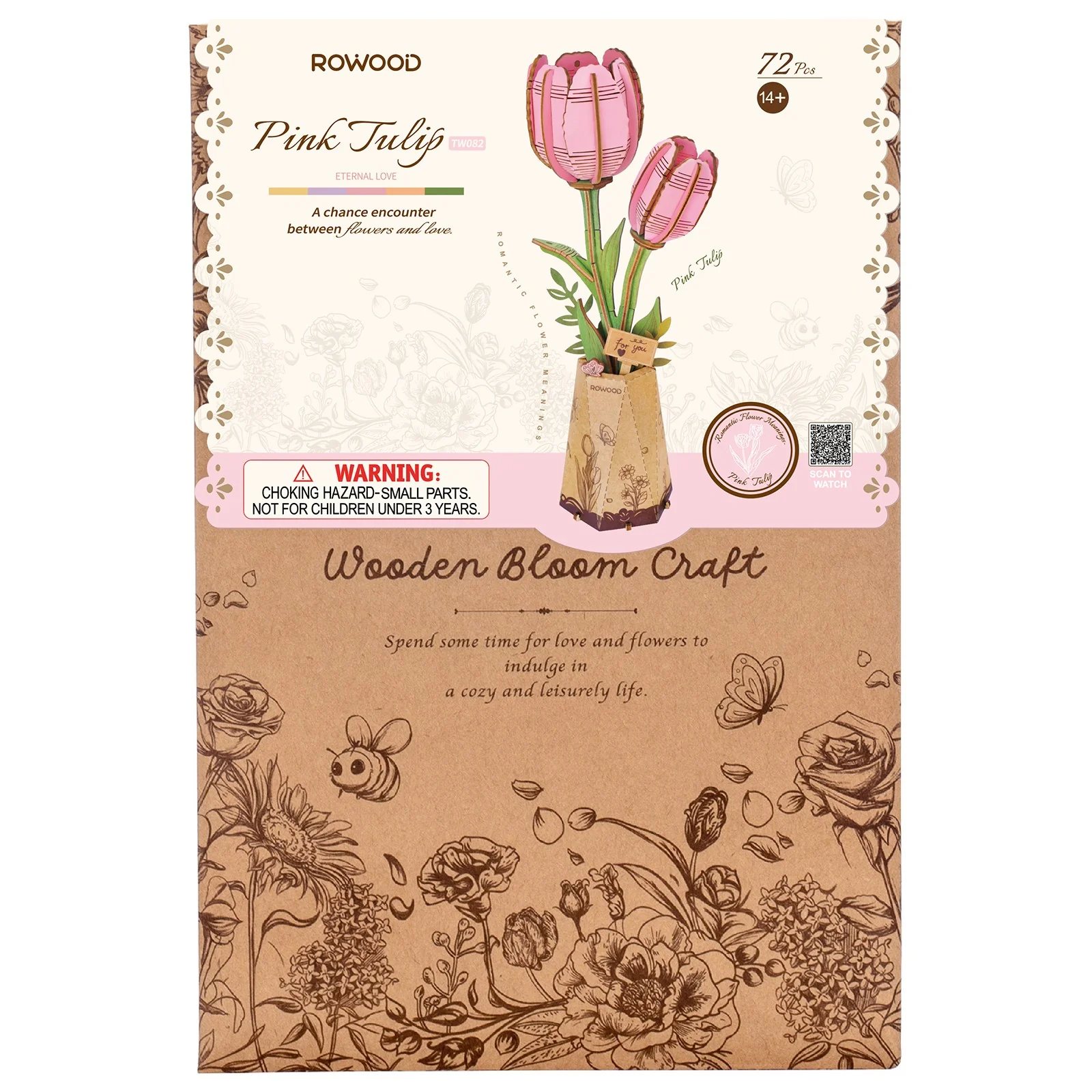 Robotime Pink Tulip / Roze Tulp TW082 - Image 2