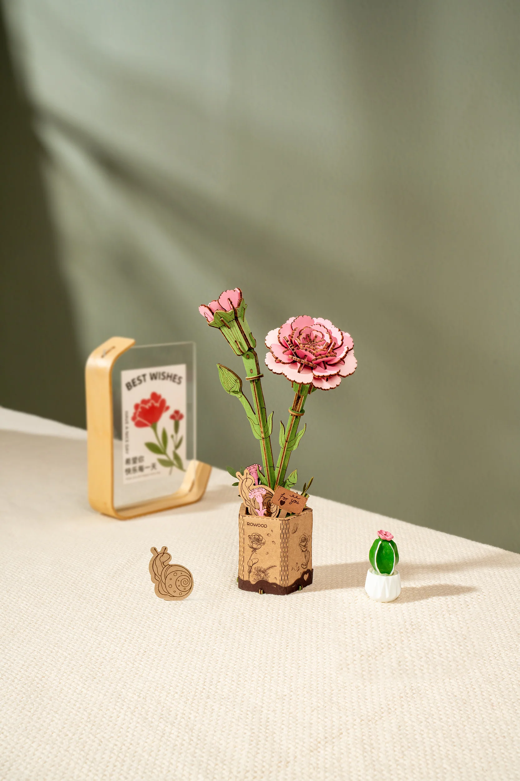 Robotime Pink Carnation / Roze Anjer TW051 - Image 4