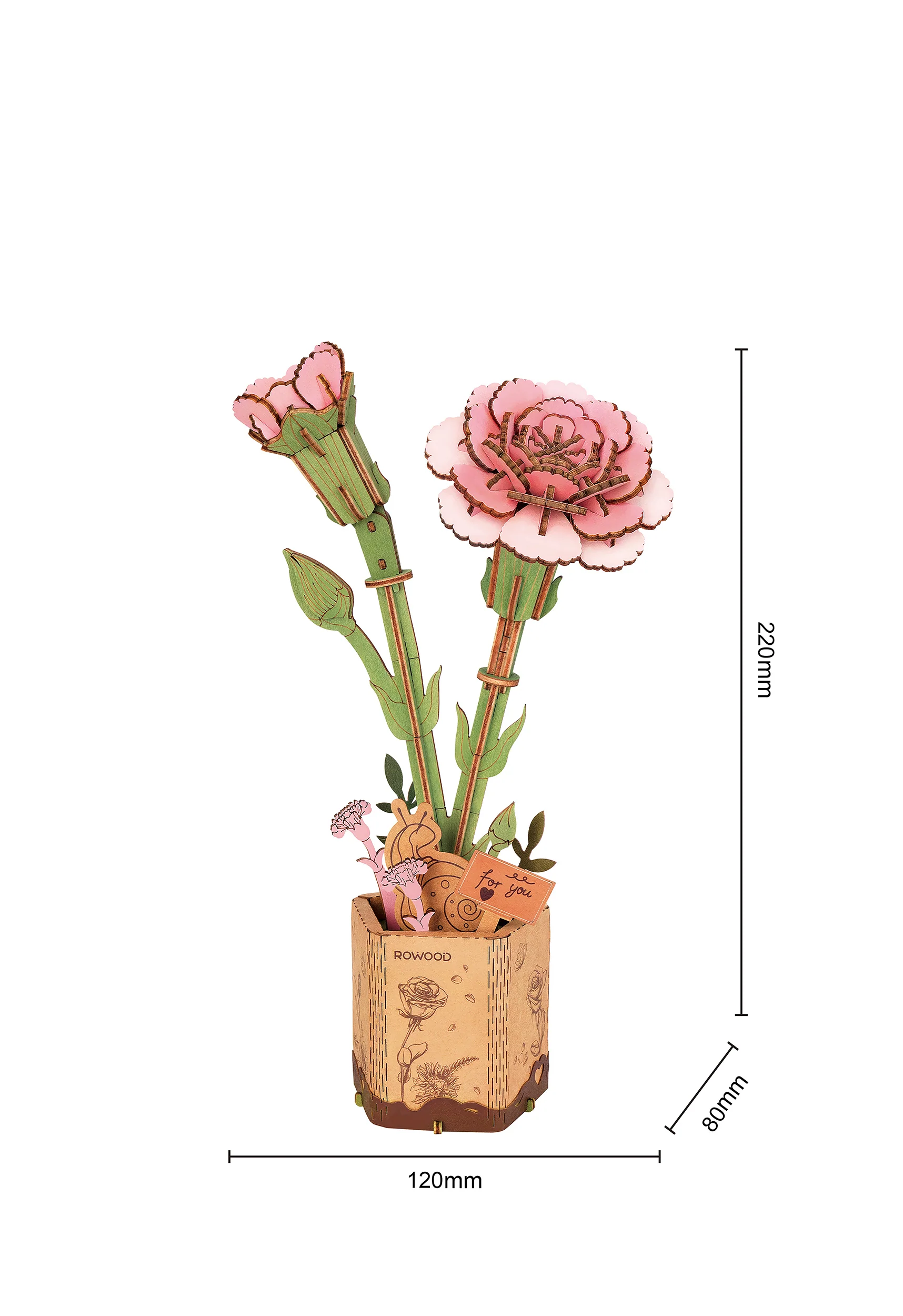 Robotime Pink Carnation / Roze Anjer TW051 - Image 5