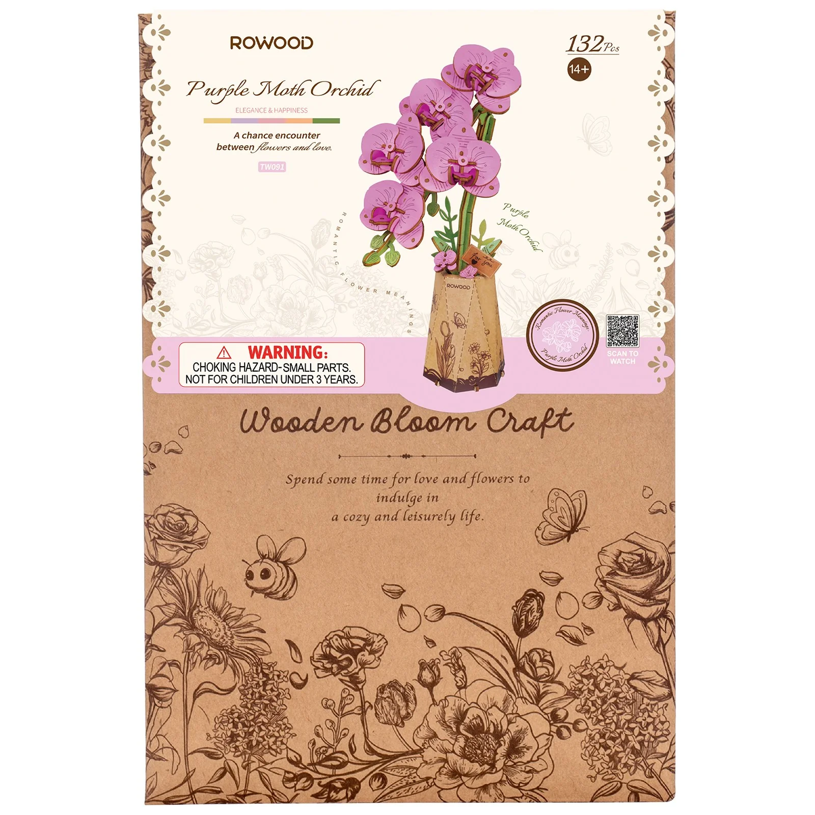 Robotime Purple Moth Orchid / Paarse Orchidee TW091 - Image 2