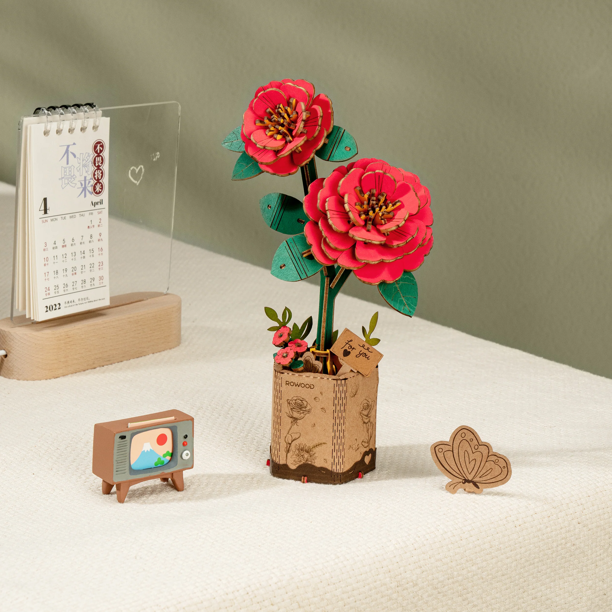 Robotime Red Camellia / Rode Camelia TW031 - Image 4