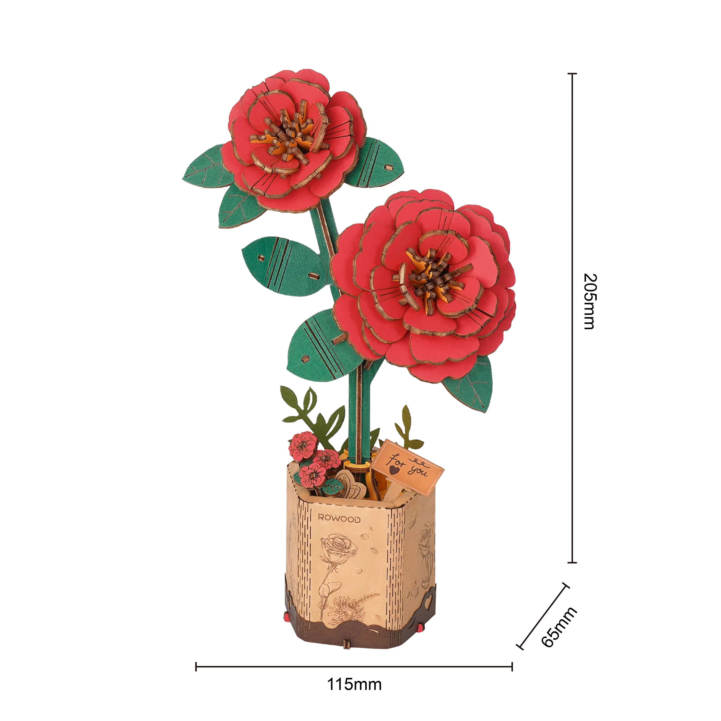 Robotime Red Camellia / Rode Camelia TW031 - Image 5