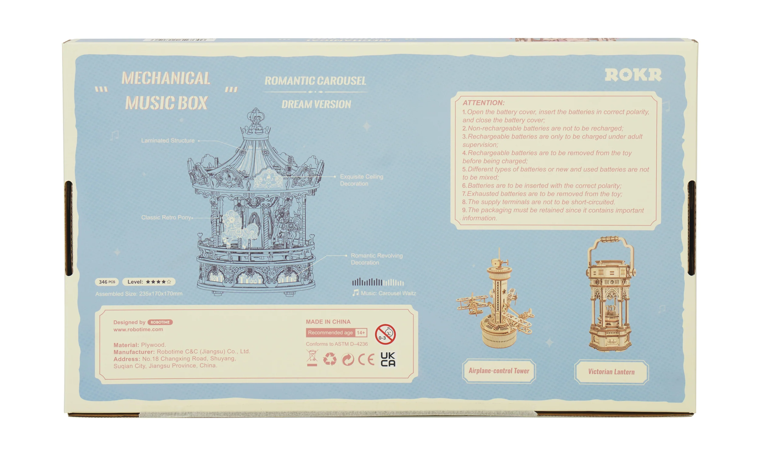 Robotime Romantic Carousel (Dream Version) AMK62J - Image 3
