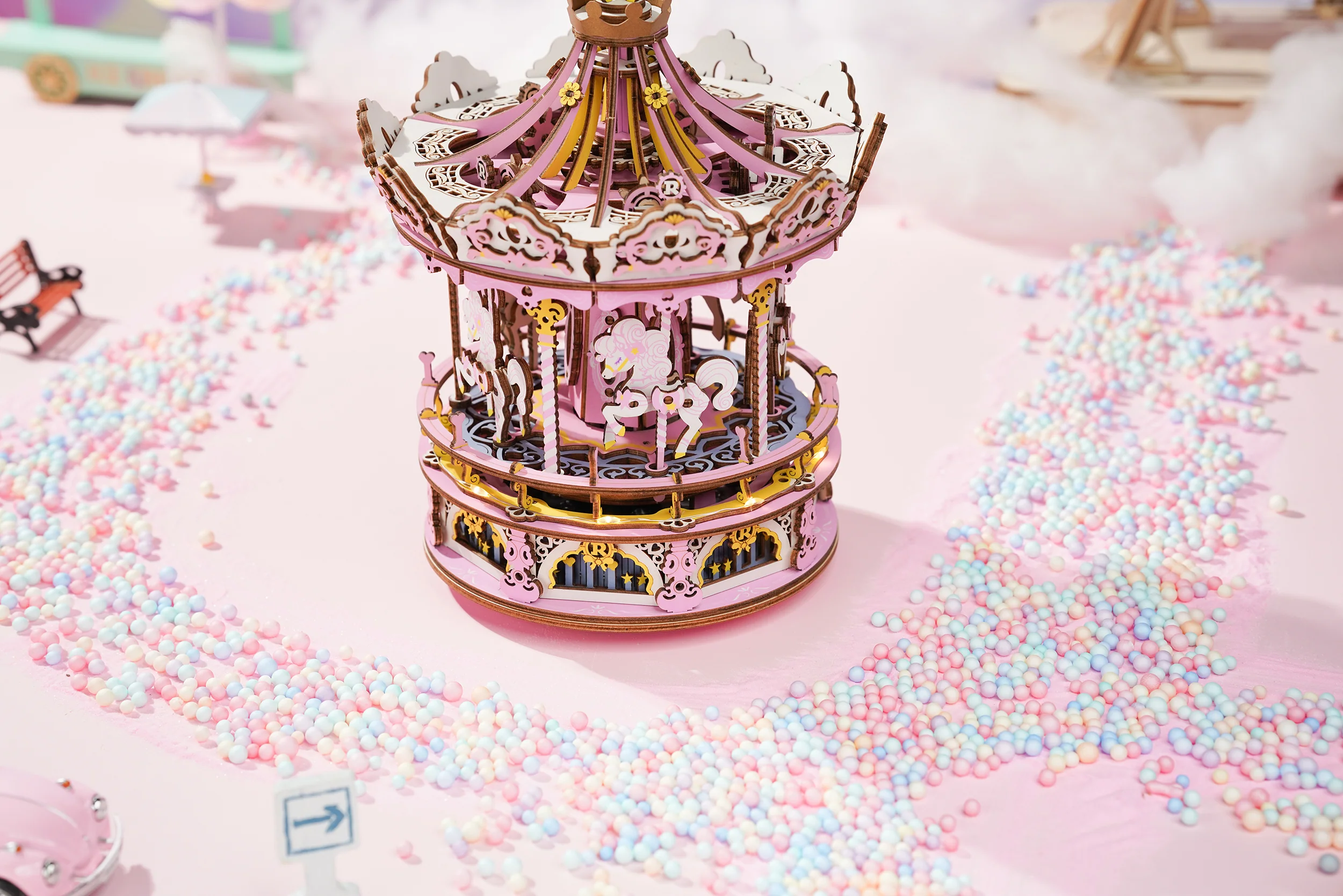 Robotime Romantic Carousel (Dream Version) AMK62J - Image 5
