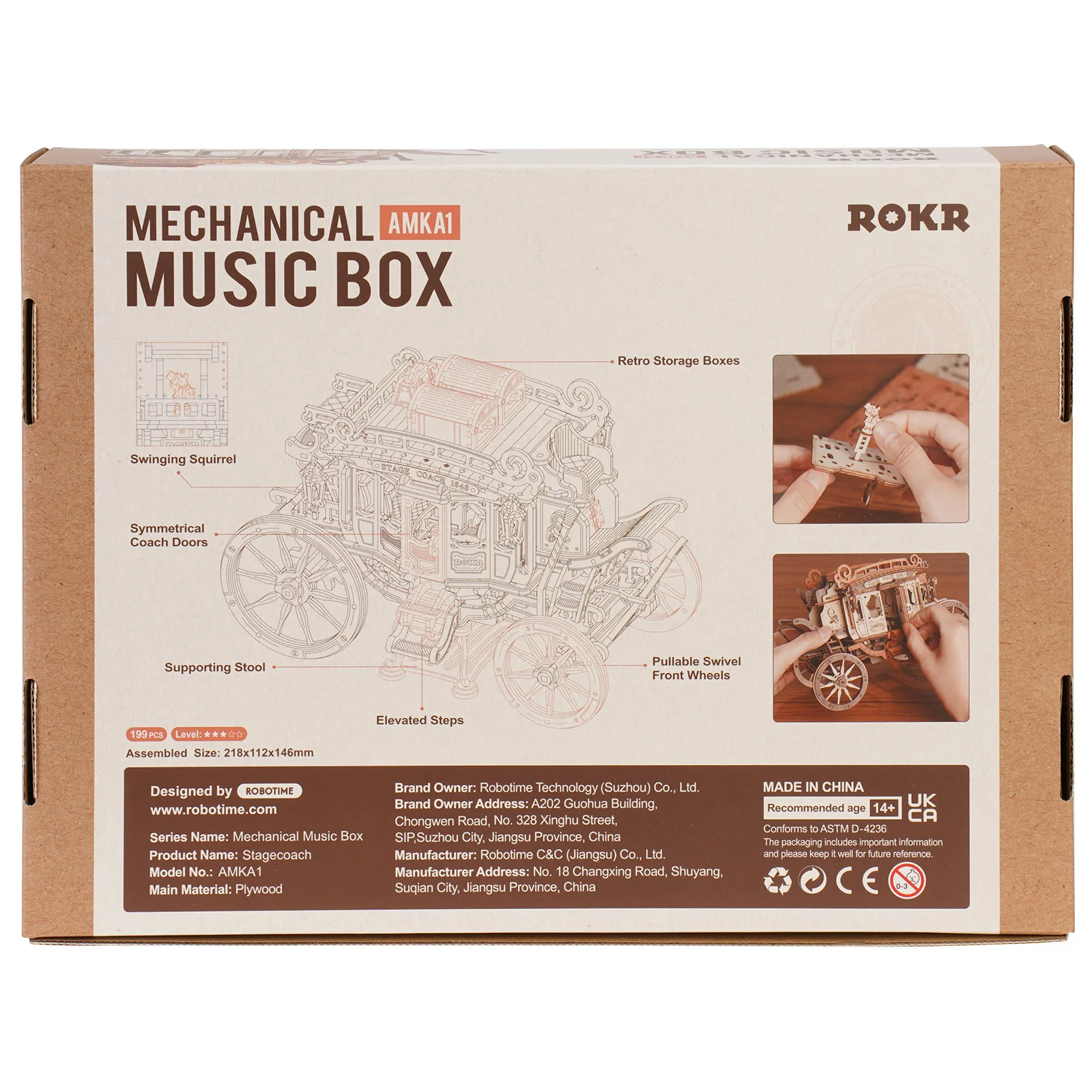 Robotime Stagecoach Music Box AMKA1 - Image 3