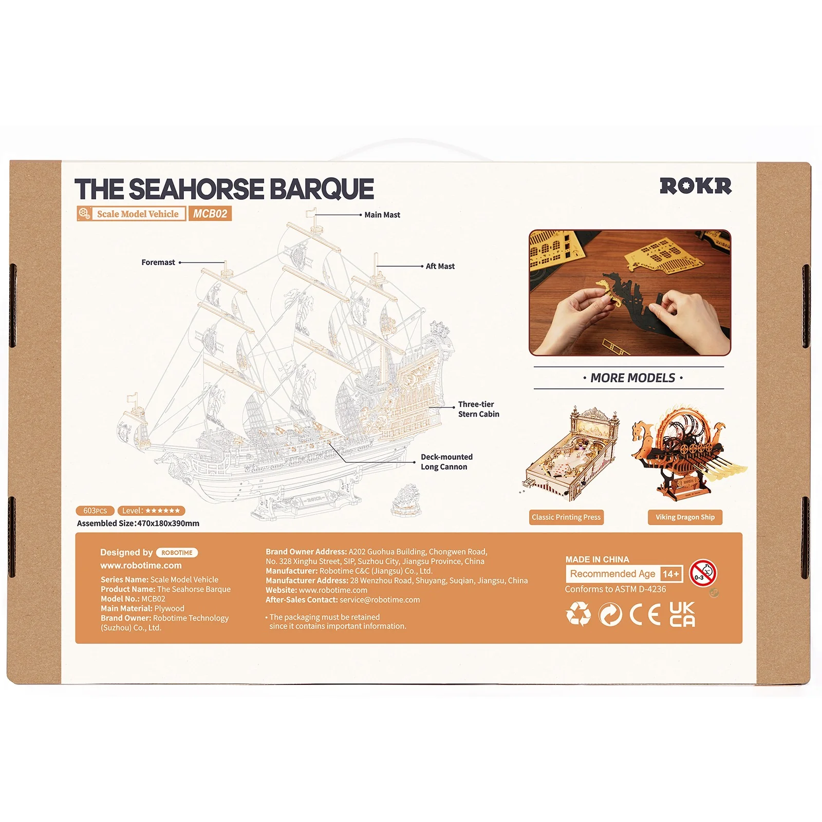Robotime The Seahorse Barque MCB02 - Image 3