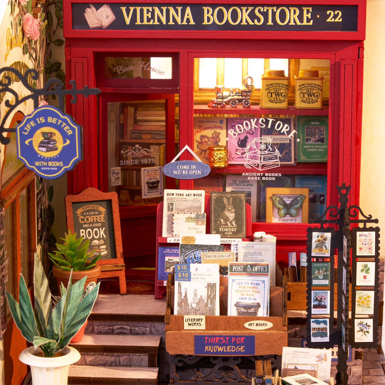 Robotime Vienna Bookstore DG183 - Image 4