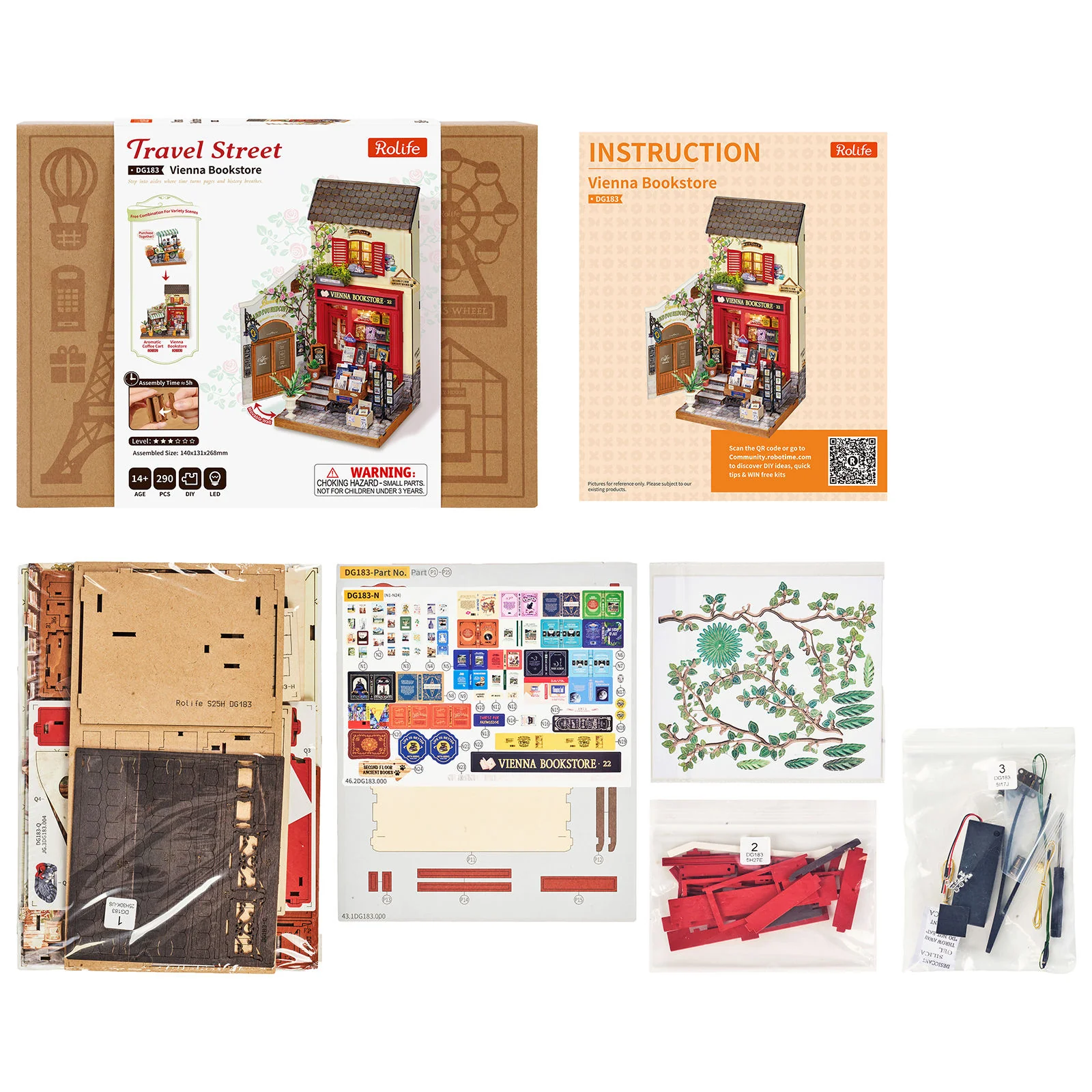 Robotime Vienna Bookstore DG183 - Image 9