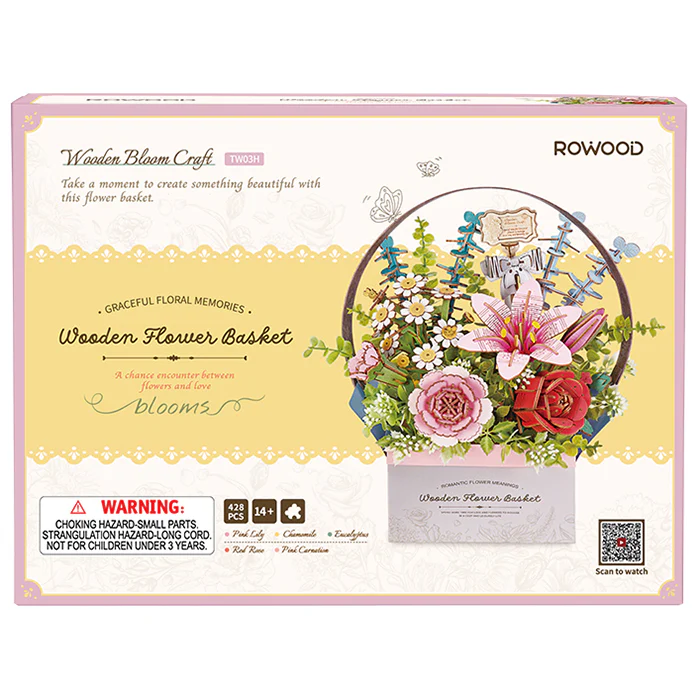 Robotime Wooden Flower Basket TW03H - Image 2